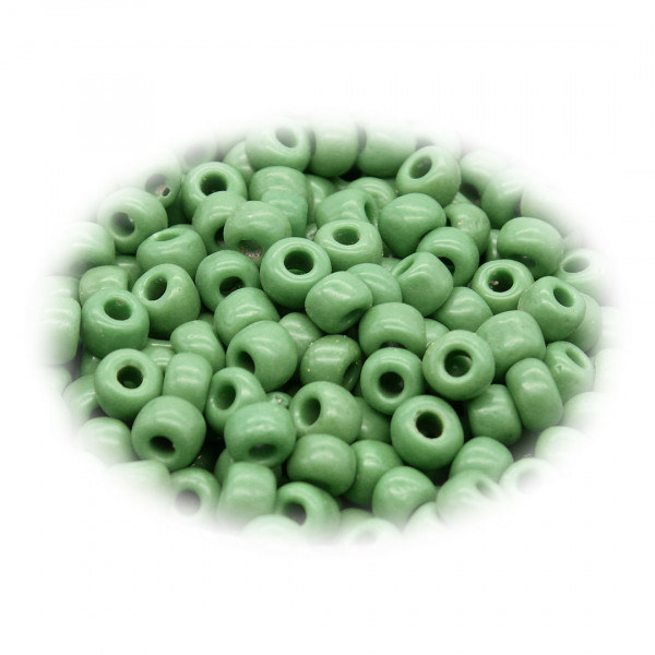 Grüne runde Glasperlen Crow Beads 8mm 3787