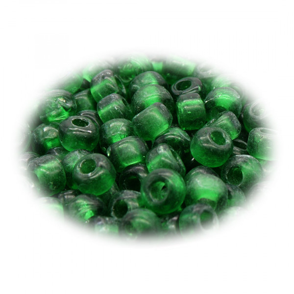 Dunkelgrüne Wickelglasperlen transparent 9mm 0356