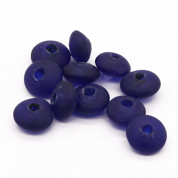 Glasperlen Diskusperlen dunkelblau 0514