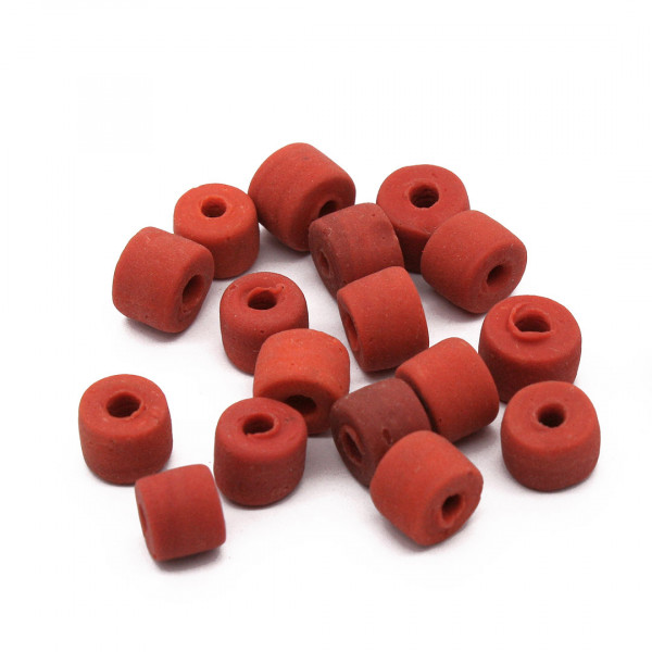 Rote Walzenperlen Glasperlen Frühmittelalter 0507