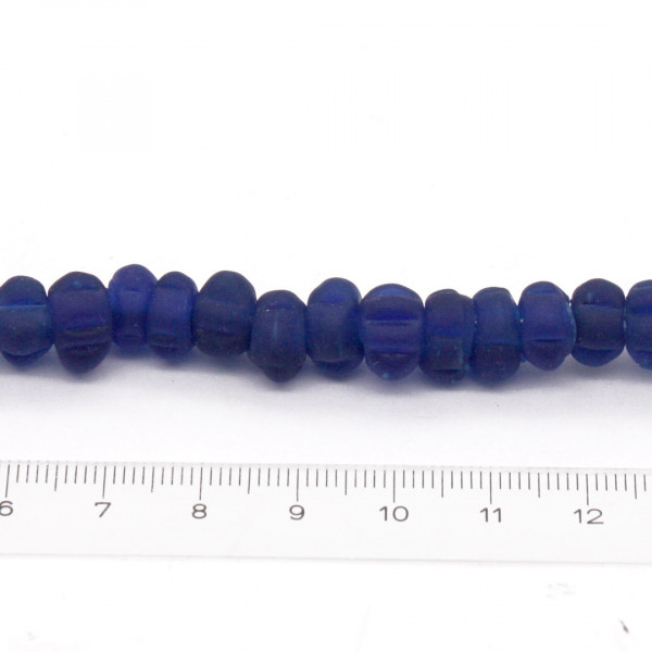 Dunkelblaue Glasperlen Melonenperlen klein 0513