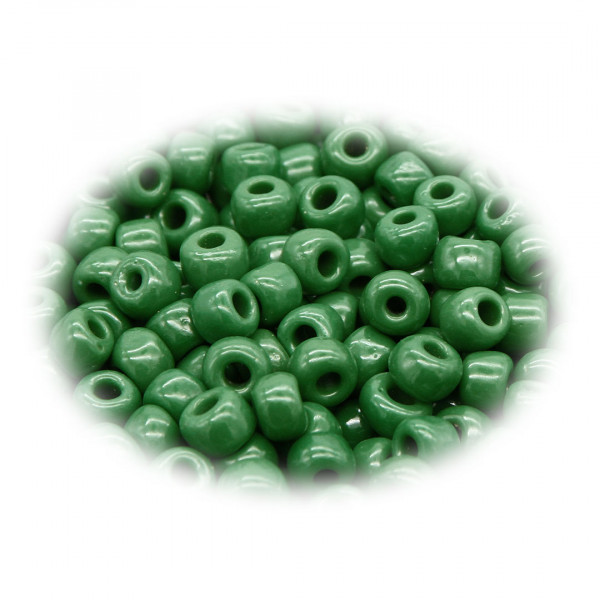 Glasperlen dunkelgrün 8mm Crow Beads 3783