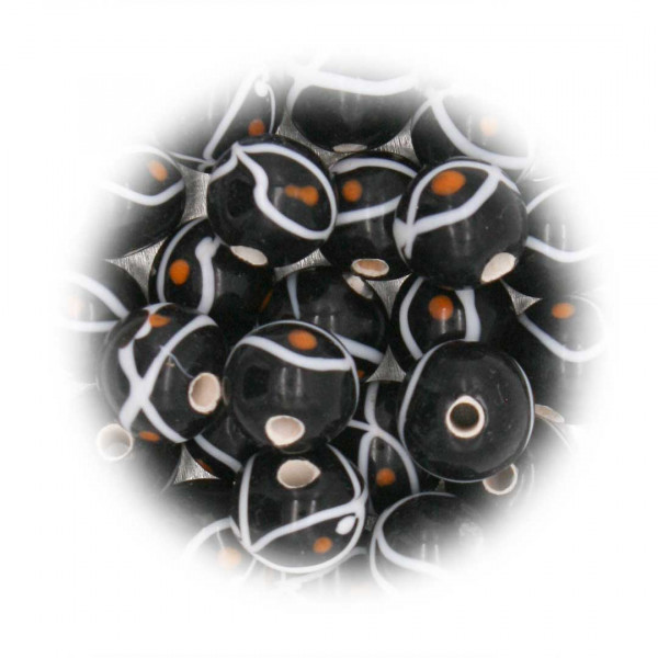 Wikinger Glasperle schwarz 1803