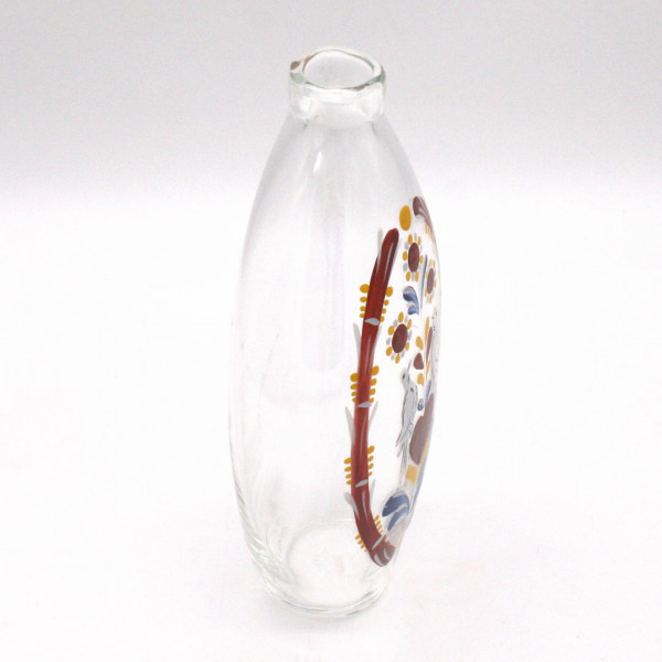 Glasflasche 18 Jahrhundert Herz Vögel 3696