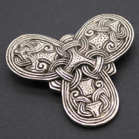 Wikinger Kleeblattfibel versilbert 1812s Wikinger Kleeblattfibel versilbert 1812s