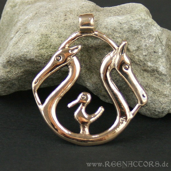 Keltischer Anhänger Pferde Vogel 3181