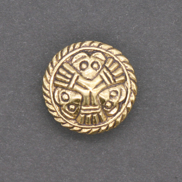 Wikinger Scheibenfibel klein Tierköpfe 3852