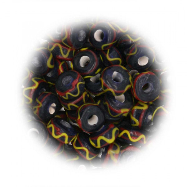 Wikinger Glasperle dunkelblau 1802