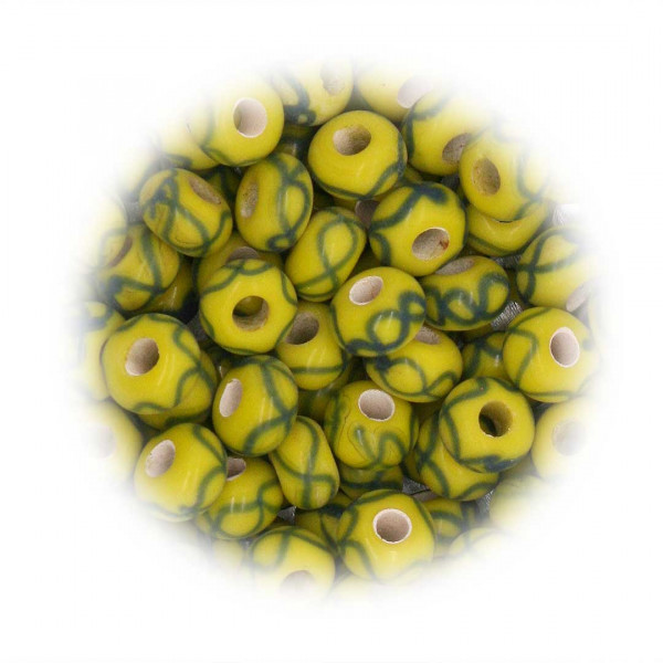 Wikinger Glasperle gelb 1806