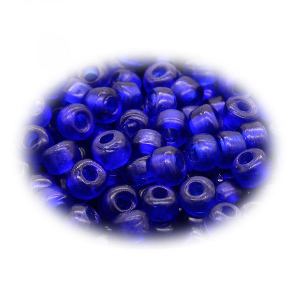 Dunkelblaue Wickelglasperlen 9mm transparent 0358