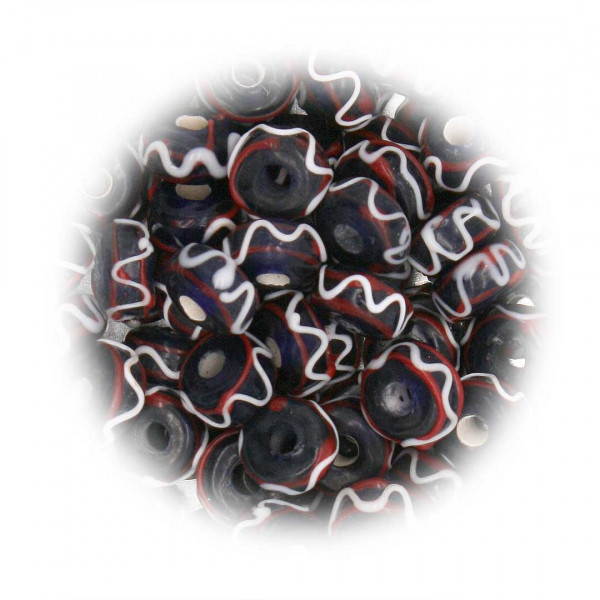 Frühmittelalter Glasperle dunkelblau 1801