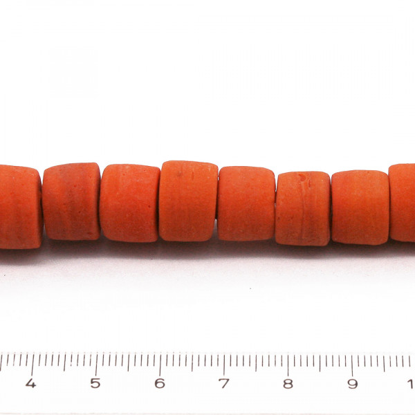 Walzenperlen Glasperlen orange Frühmittelalter 0506