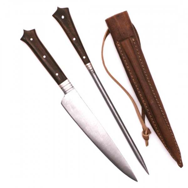 Mittelalter Set Messer und Essdorn Holz 3678