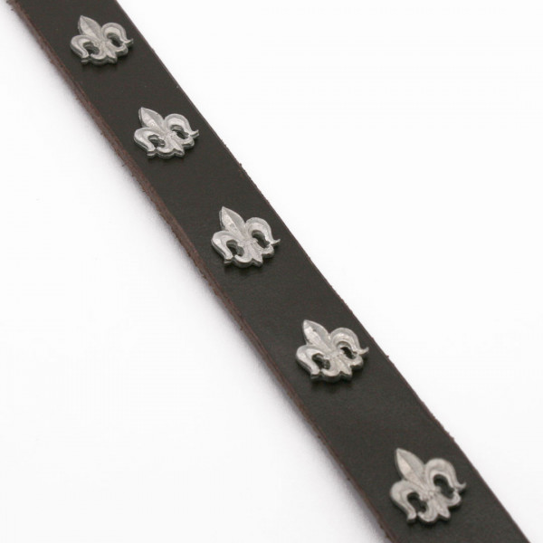 Mittelalter Riemenbeschlag Fleur de Lis Zinn 0766