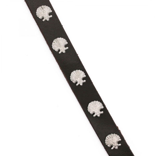 Mittelalter Zinn Riemenbeschlag Jakobsmuschel 0631