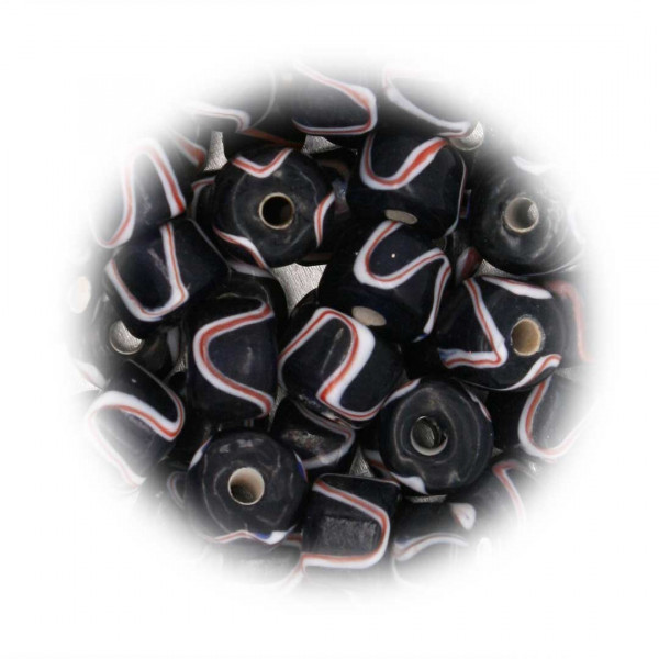 Wikinger Glasperle dunkelblau 1804