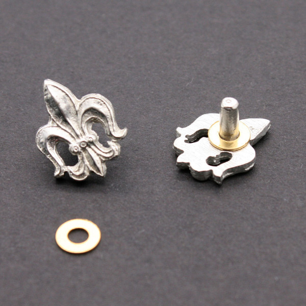 Mittelalter Gürtelbeschlag Fleur de Lis Zinn 0766