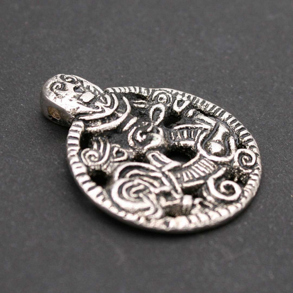 Wikinger Tiermotiv Anhänger versilbert 1179s