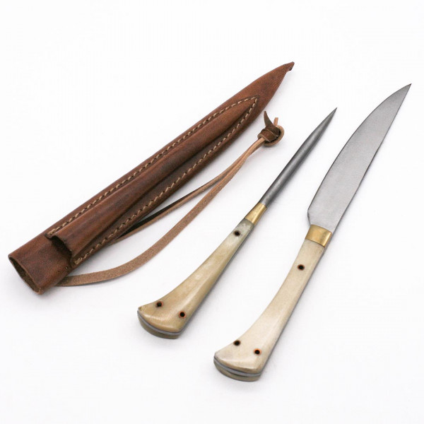 Mittelalter Set Messer und Essdorn Bein 3680