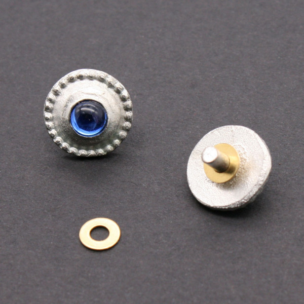 Mittelalter Gürtelbeschlag Zinn mit Glas 0767