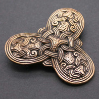 Große Wikinger Kleeblattfibel Bronze 1812b Große Wikinger Kleeblattfibel Bronze 1812b