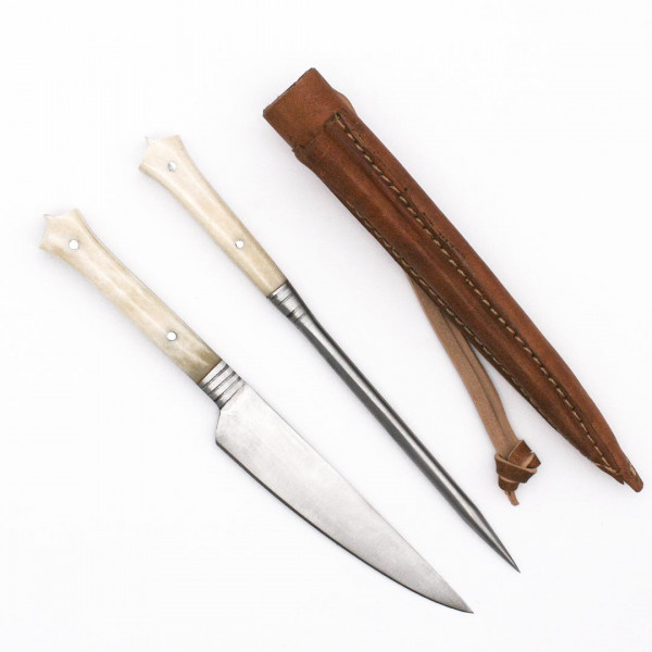 Kleines Mittelalter Messer Pfriem Set Beingriffe 3683