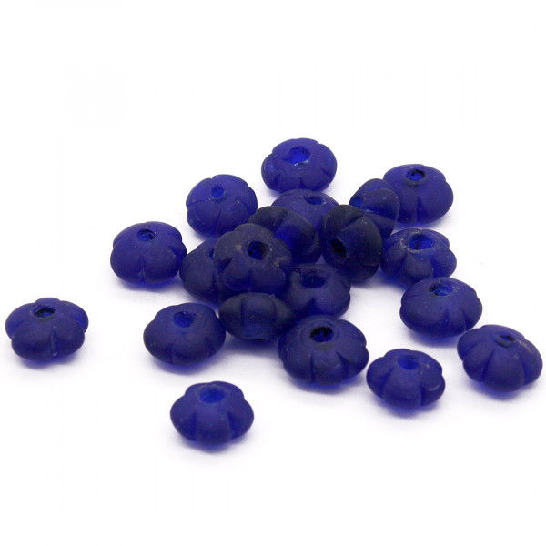 Glasperlen dunkelblau Melonenperlen 1405