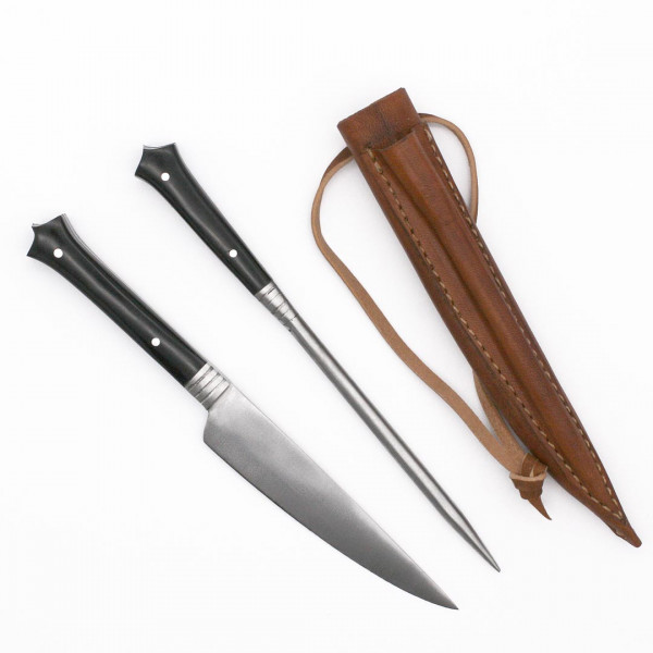 Kleines Mittelalter Messer Pfriem Set Horngriffe 3682