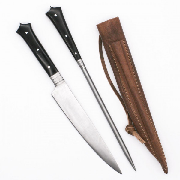 Mittelalter Set Messer und Essdorn Horn 3676