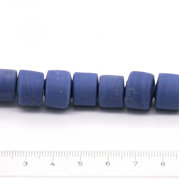 Glas Walzenperlen blau Frühmittelalter 0505