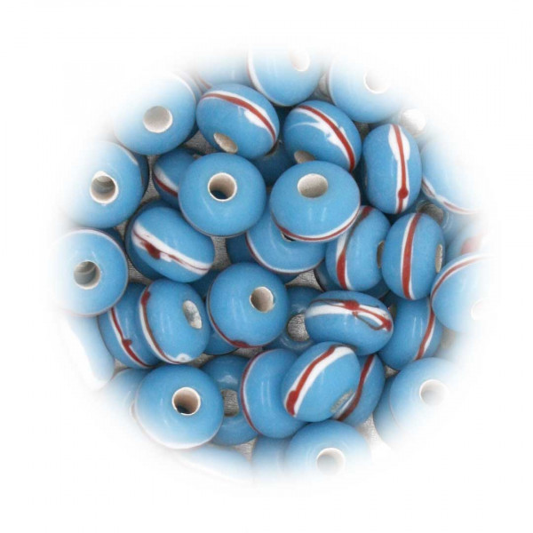 Frühmittelalter Glasperle hellblau 1807