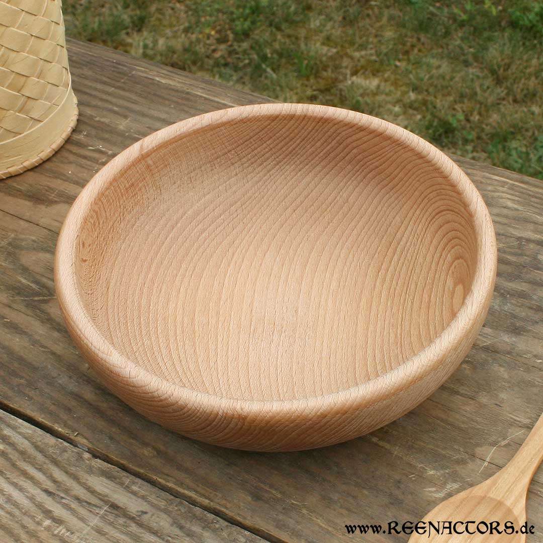 Große Holzschüssel / Schale aus Buchenholz - ø 19,5 cm