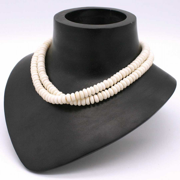 Strang Knochenperlen flach 0745