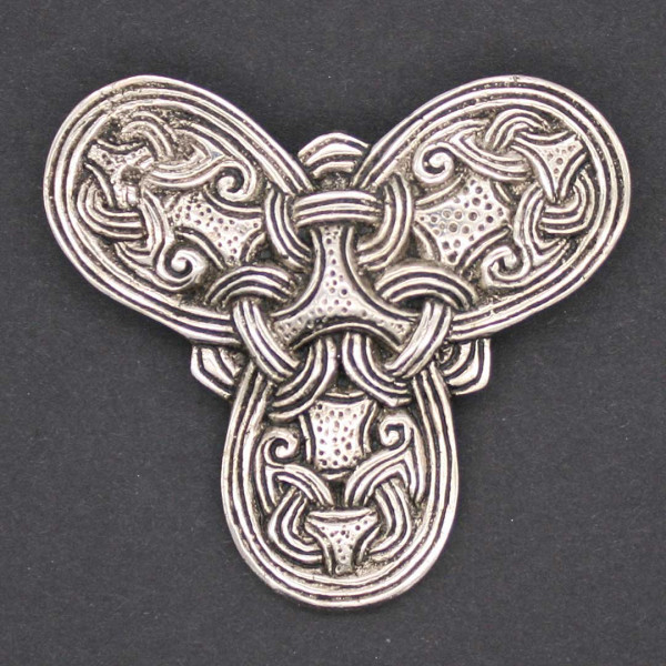 Große Kleeblattfibel Wikinger versilbert 1812s