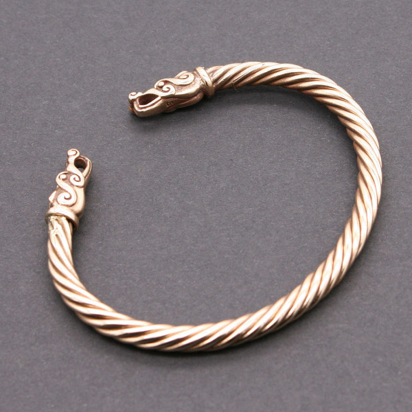 Armreif mit Wikinger Drachenkopf Bronze 3851