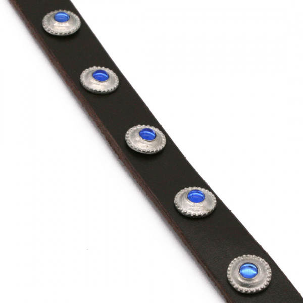 Mittelalter Zierbeschlag Zinn mit Glas 0767