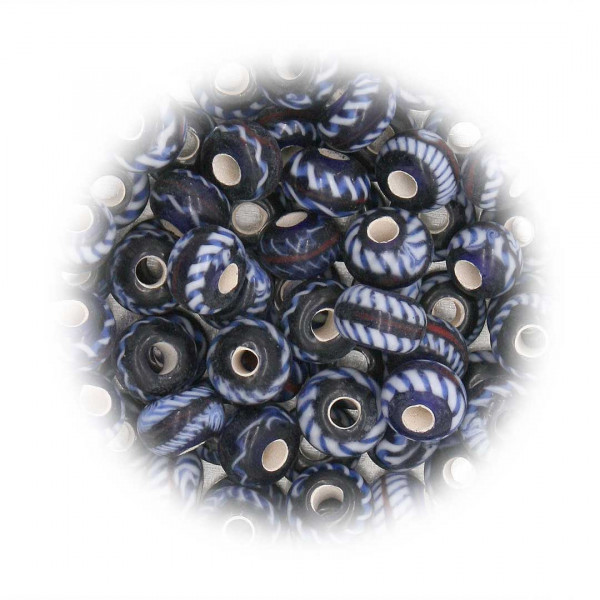 Frühmittelalter Glasperle gemustert 1809