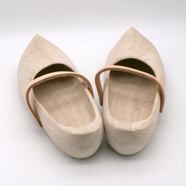 Holzschuhe 39 mit Lederriemen