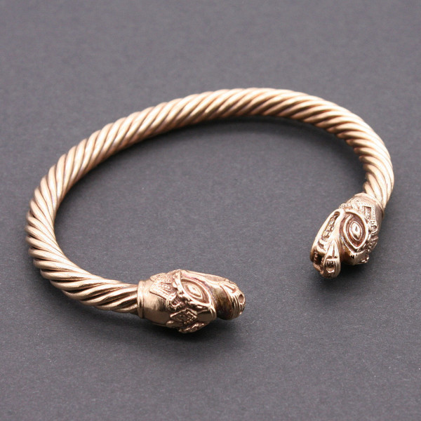 Wikinger Armreif mit Drachenkopf Bronze 3850