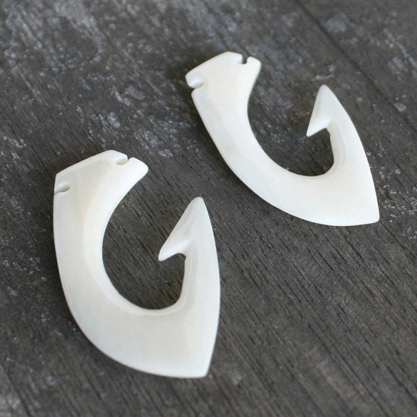 Angelhaken Knochen groß 0675