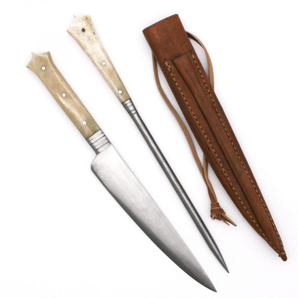 Mittelalter Set Messer und Essdorn Bein 3677